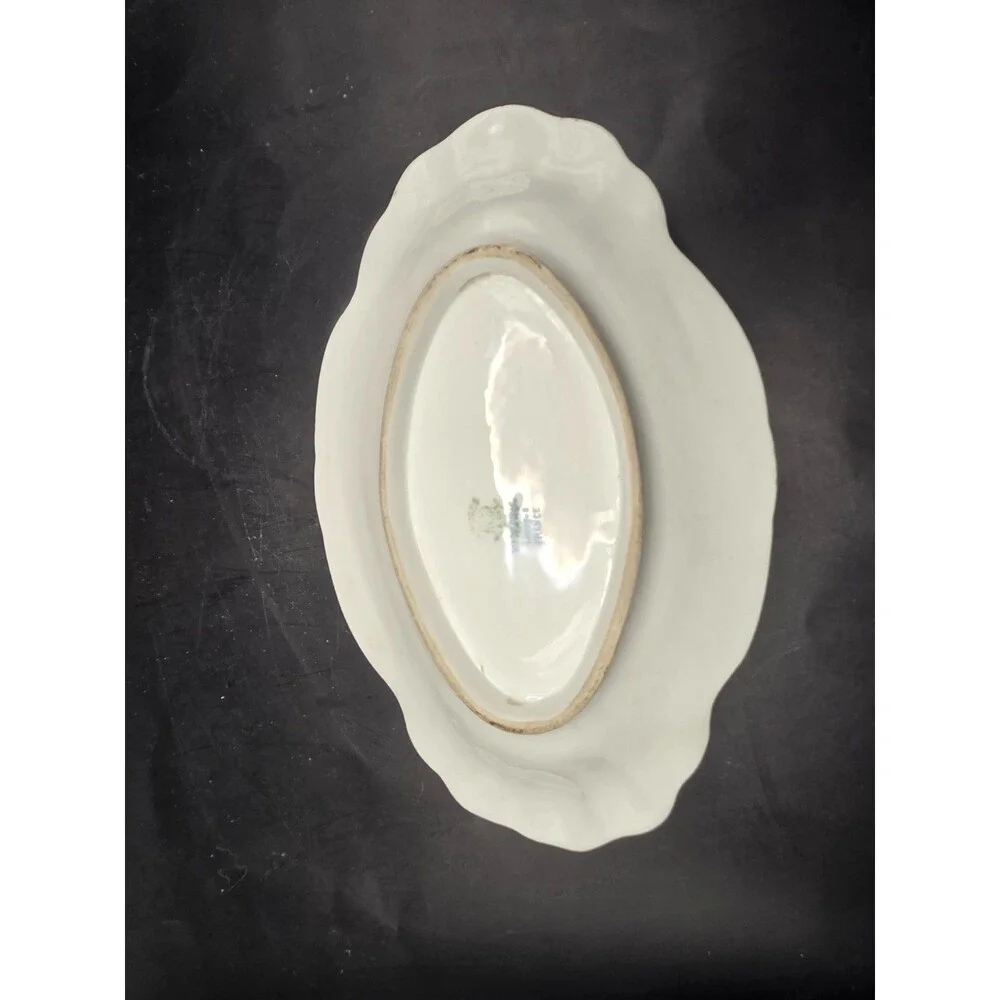 Antique Limoges France WG and Co Porcelain Hand Painted Asparagus Plate Bowl